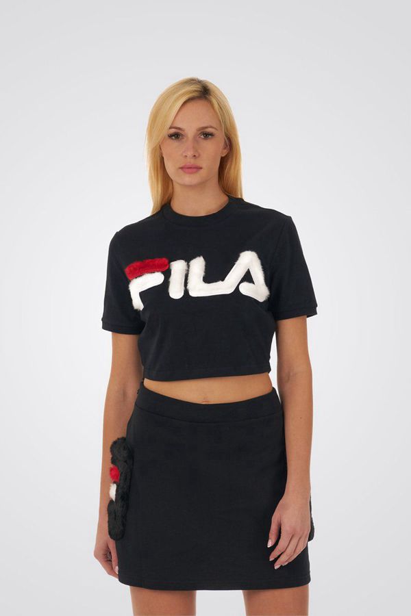 Fila Tričká Damske Čierne - Barbara Fur Logo Ringer Vypredaj - Slovakia 70265-HCXE